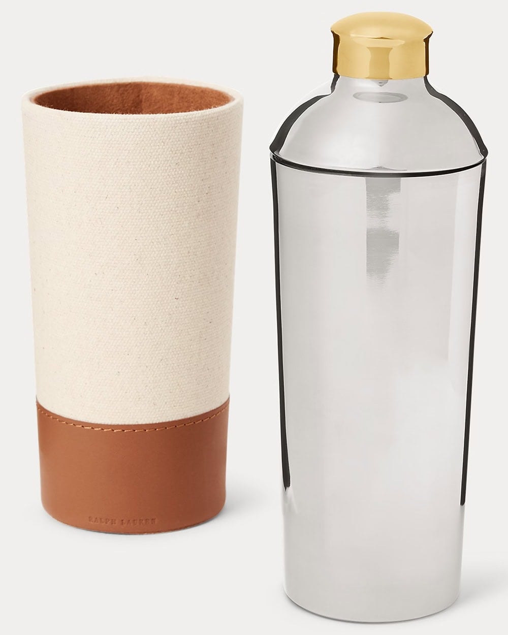Ralph Lauren Home Garrett Cocktail Shaker with canvas holder